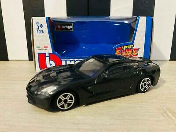 BURAGO STREET FIRE 1:43 AUTO DIE CAST METAL -  CORVETTE STINGRAY 2014 NERO MET burago - automodelli statici- da collezione, GT- stradali da collezione plurimarche 1/43-1/32-1/24