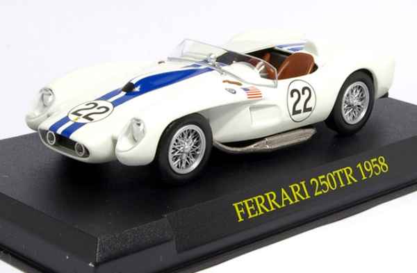 FERRARI 250TR 1958 BIANCA 1/43 CON BASETTA + TECA BRUMM - automodelli statici- da collezione, FERRARI GT DA COLLEZIONE 1/43-1/24