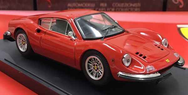 FERRARI DINO 246 GT-GTS RED 1/43 CON TECA BANG - automodelli statici- da collezione, FERRARI GT DA COLLEZIONE 1/43-1/24