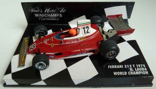 FERRARI 312T 1975 N.LAUDA 1/43 CON TECA MINICHAMPS (NB: piccolo graffio sulla teca prezzo ribassato) MINICHAMPS - automodelli statici- da collezione, FORMULA 1 DA COLLEZIONE