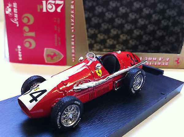 FERRARI 500 F.2 180HP 1951-1953 1/43  BRUMM SERIE ORO CON TECA BRUMM - automodelli statici- da collezione, FORMULA 1 DA COLLEZIONE