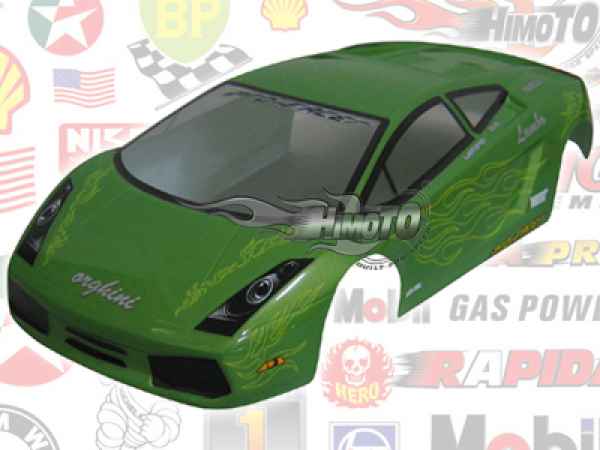 Carrozzeria Lamborghini 1/10 200mm Himoto verde preforata e tagliata per nascada