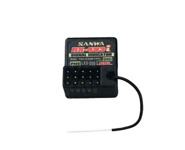 Sanwa RX-493i (FH5/FH5U) Waterproof Telemetry Receiver with Signal Indicator sanwa - elettronica-cavetteria, riceventi-accessori ricevente