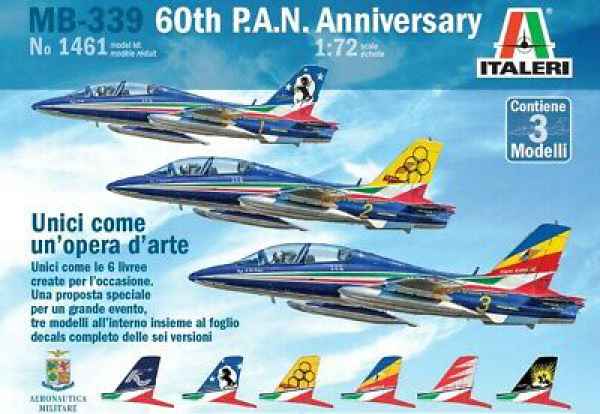 MB 339 P.A.N. 60th anniversary Italeri | No. 1461 | 1:72 (contiene 3 modelli!!)