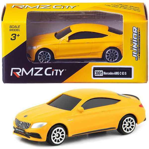 mercedes amg c63s 1/64 giallo daytona RMZ city RMZ City - giocattolo, statico- da collezione-con retrocarica-a frizione