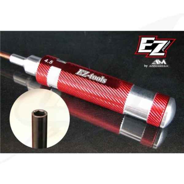 chiave a tubo da 4,5mm x100mm con manico in metallo rosso (ideale per miniz e similari) ezpower - attrezzi, utensili e punte di ricambio