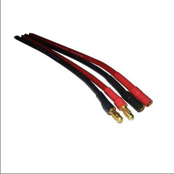 coppia di cavi in silicone con connettori maschio-femmina da 3,5mm (1maschio-femmina rosso+1 maschio femmina nero )