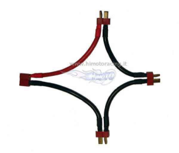 collegamento in serie per 3 lipo con connettori deans maschio e un deans femmina HIMOTO - elettronica-cavetteria, adattatori e prolunghe
