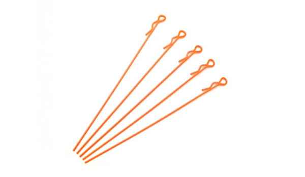 set clips lunghe arancio fluo per 1/10 5pz arrowmax - carrozzerie ed accessori, clips