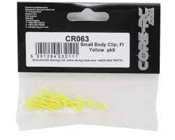 set clips giallo fluo core-rc 1/10 8pz core-rc - carrozzerie ed accessori, clips