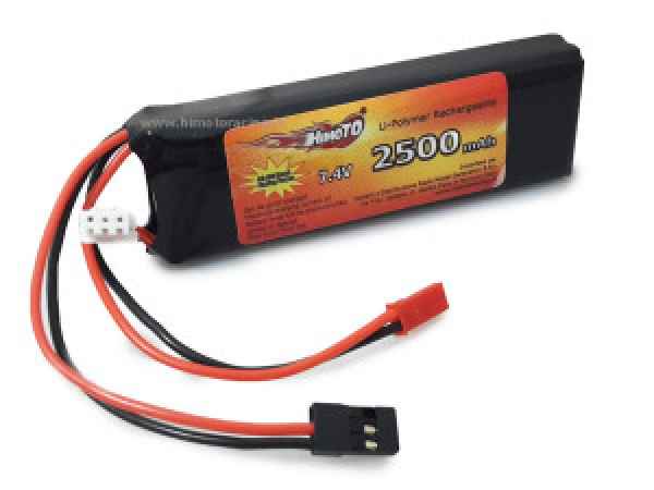 lipo himoto per radiocomandi o riceventi da 2500mAh 7,4V con presa bec jst e futaba HIMOTO - batterie, LIPO per riceventi e telecomandi
