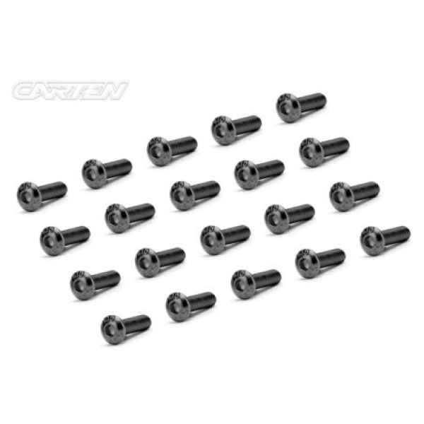 set viti CARTEN testa bombata M3x6mm 20pz (black nickel coating) carten - viteria, bulloncini e viti con testa tonda-cilindrica