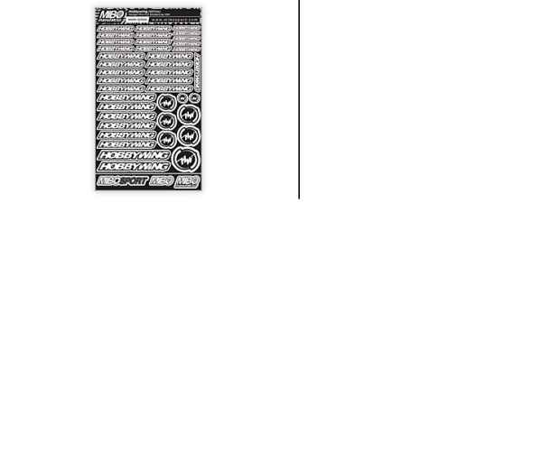 set foglio decals pre-cut (A5) hobbywing black-white mibosport - carrozzerie ed accessori, adesivi e mascherature carene