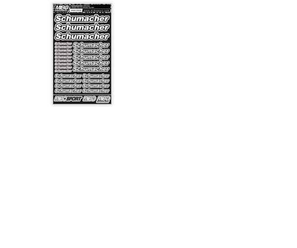 set adesivi precut SCHUMACHER (black-white) formato A5 1 foglio mibosport - carrozzerie ed accessori, adesivi e mascherature carene