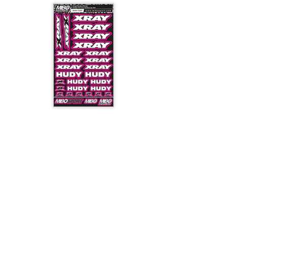 set foglio decals pre-cut (A5) XRAY- HUDY fluo pink mibosport - carrozzerie ed accessori, adesivi e mascherature carene
