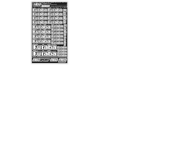 set foglio decals pre-cut(A5) FUTABA black-white mibosport - carrozzerie ed accessori, adesivi e mascherature carene