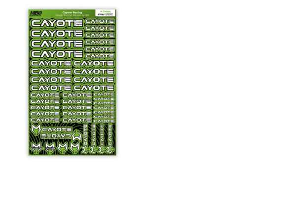 set adesivi precut CAYOTE (green) formato A5 1 foglio mibosport - carrozzerie ed accessori, adesivi e mascherature carene