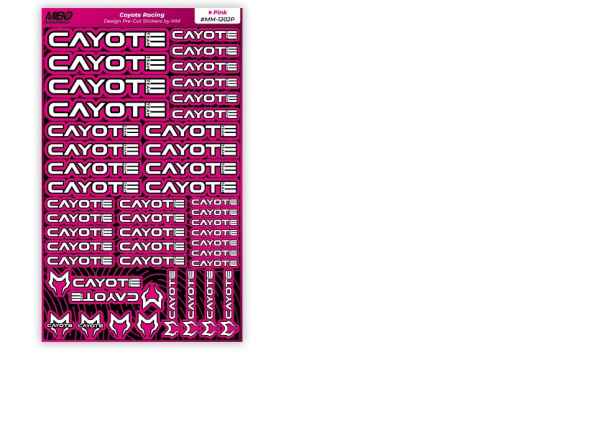 set adesivi precut CAYOTE (pink) formato A5 1 foglio mibosport - carrozzerie ed accessori, adesivi e mascherature carene