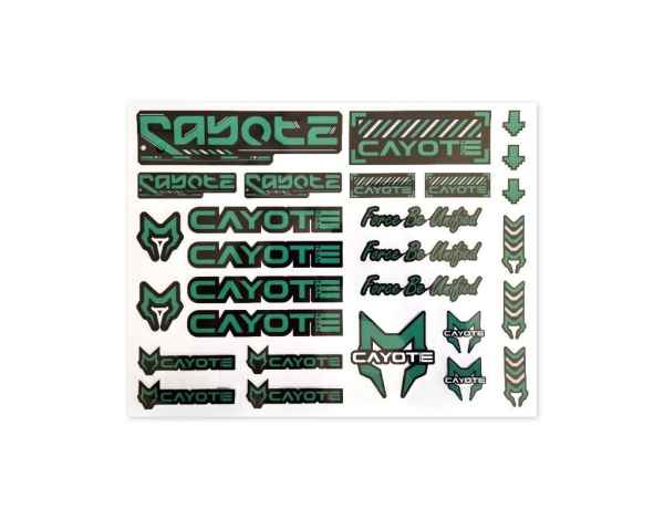 set adesivi precut CAYOTE con fondo semitrasparente (1foglio A5) mibosport - carrozzerie ed accessori, adesivi e mascherature carene