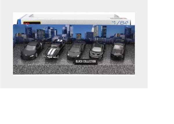 Burago set Black collection 1/64 (R8 - CAMARO Z/28 - AVENTADOR - CENTENARIO - MUSTANG) burago - automodelli statici- da collezione, GT- stradali plurimarche da collezione 1/64-1/76-1/50