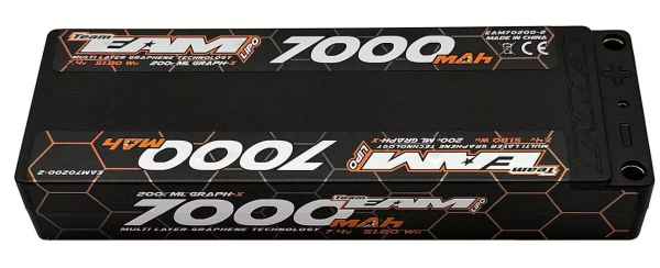 Team EAM - Multi Layer Graph-X 7000mAh - 200C - 7,4V - 276g, - 22,5mm - 2S ULCG LiPo mr33 - batterie, LIPO-LIPO HV hard case Team EAM - Multi Layer Graph-X 7000mAh - 200C - 7,4V - 276g, - 22,5mm - 2S ULCG LiPo mr33 - batterie, LIPO-LIPO HV hard case