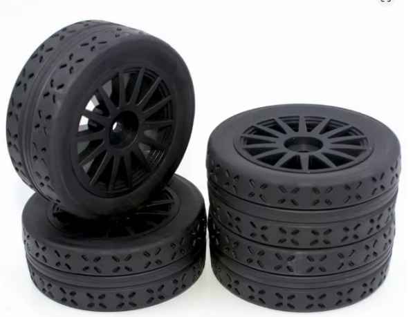 set gomme HYPER GO stradali 1/10 con battistrada scolpito e cerchio a 14 razze nero (set da 4pz) MJX R/C - Hyper GO - gomme e accessori, in gomma/lattice per 1/10 stradali-rally set gomme HYPER GO stradali 1/10 con battistrada scolpito e cerchio a 14 razze nero (set da 4pz) MJX R/C - Hyper GO - gomme e accessori, in gomma/lattice per 1/10 stradali-rally