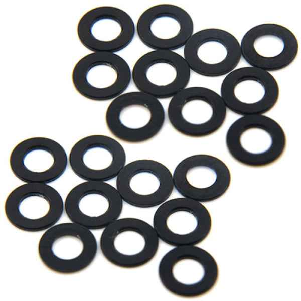 aluminium M3 flat washer 1,5mm 20pcs black yeahracing - viteria, spessori in alluminio generici